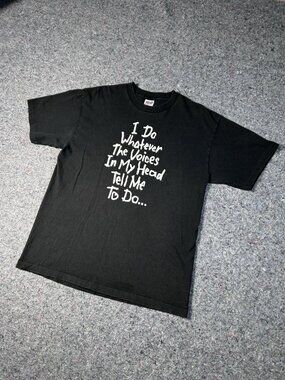 90s I Do Whatever The Voices In My Head Tell Me To Do Vintage Tee Rare Funny L